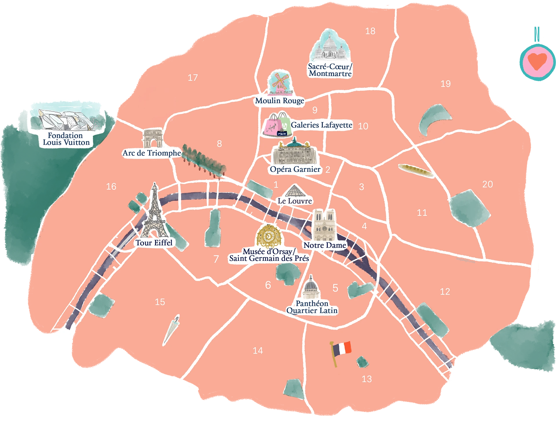 Map to DADOU Hotel – Paris 17, Arc de Triomphe